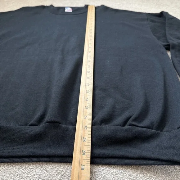 Vtg 90s Men's 2XL Jerzees Black Crewneck Sweatshirt Deadstock Blank NWTs USA - Picture 7 of 8